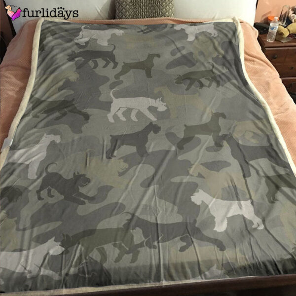 Dog Blanket – Dog Face Blanket – Dog Throw Blanket – Giant Schnauzer Camo Blanket – Furlidays