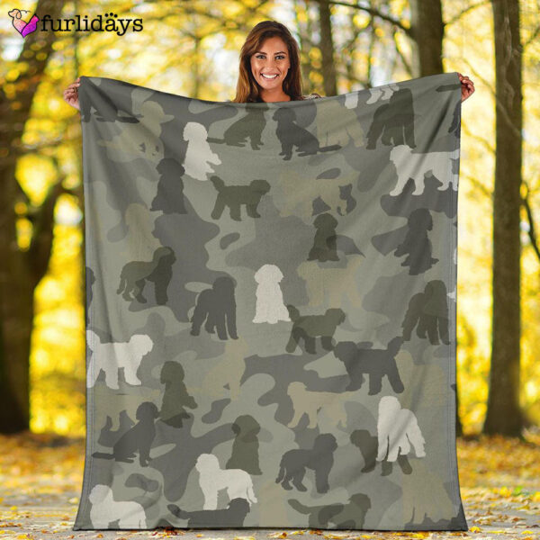 Dog Blanket – Dog Face Blanket – Dog Throw Blanket – Goldendoodle Camo Blanket – Furlidays