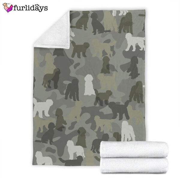 Dog Blanket – Dog Face Blanket – Dog Throw Blanket – Goldendoodle Camo Blanket – Furlidays