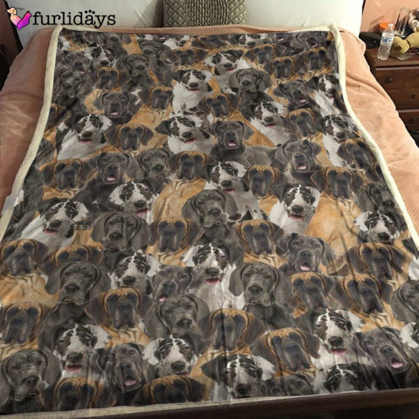 Dog Blanket – Dog Face Blanket – Dog Throw Blanket – Great Dane Full Face Blanket – Furlidays