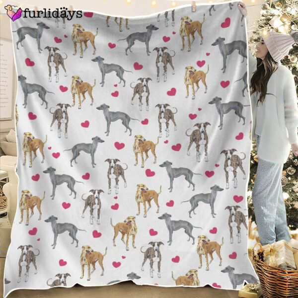 Dog Blanket – Dog Face Blanket – Dog Throw Blanket – Greyhound Heart Blanket – Furlidays