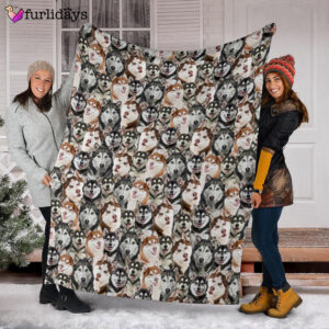 Dog Blanket Dog Face Blanket Dog Throw Blanket Husky Full Face Blanket Furlidays 3
