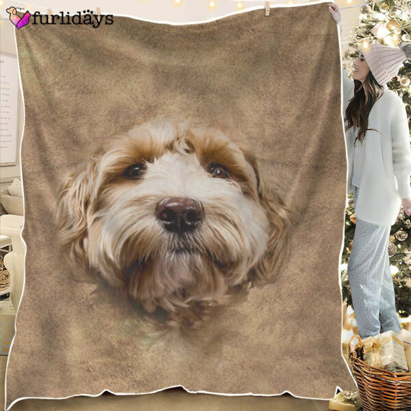 Dog Blanket – Dog Face Blanket – Dog Throw Blanket – Labradoodle Face Hair Blanket – Furlidays