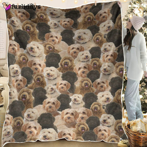 Dog Blanket – Dog Face Blanket – Dog Throw Blanket – Labradoodle Full Face Blanket – Furlidays