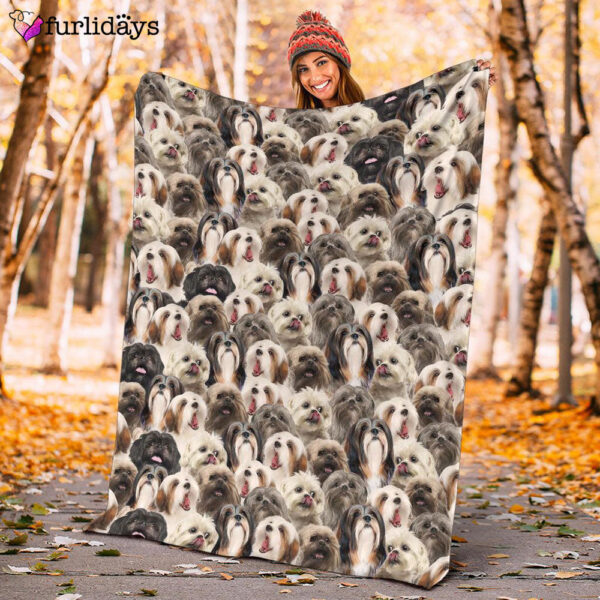 Dog Blanket – Dog Face Blanket – Dog Throw Blanket – Lhasa Apso Full Face Blanket – Furlidays