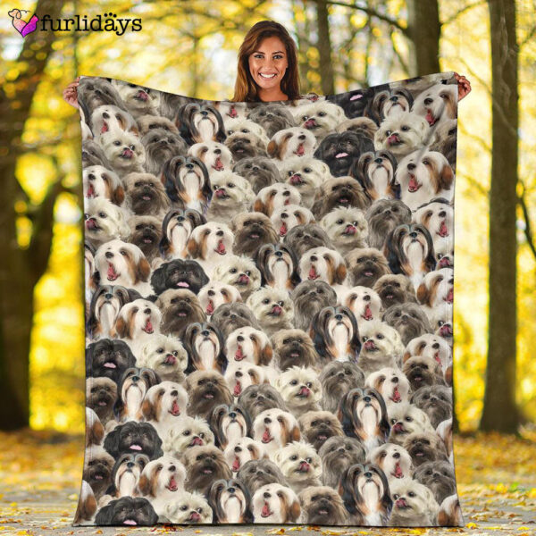 Dog Blanket – Dog Face Blanket – Dog Throw Blanket – Lhasa Apso Full Face Blanket – Furlidays