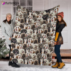 Dog Blanket Dog Face Blanket Dog Throw Blanket Lhasa Apso Full Face Blanket Furlidays 3