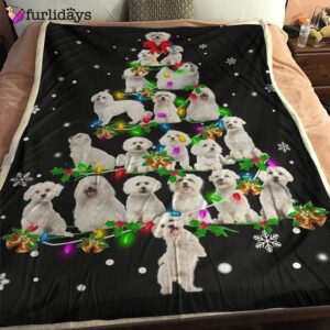 Dog Blanket Dog Face Blanket Dog Throw Blanket Maltese Christmas Tree Blanket Furlidays 1