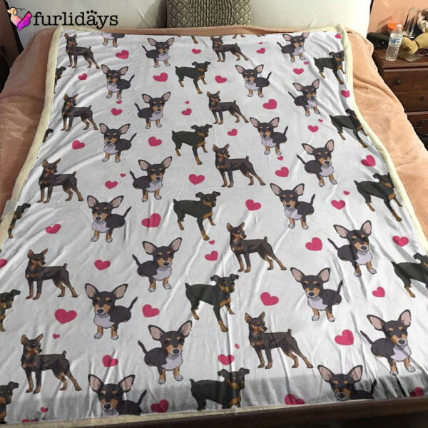 Dog Blanket – Dog Face Blanket – Dog Throw Blanket – Miniature Pinscher Heart Blanket – Furlidays