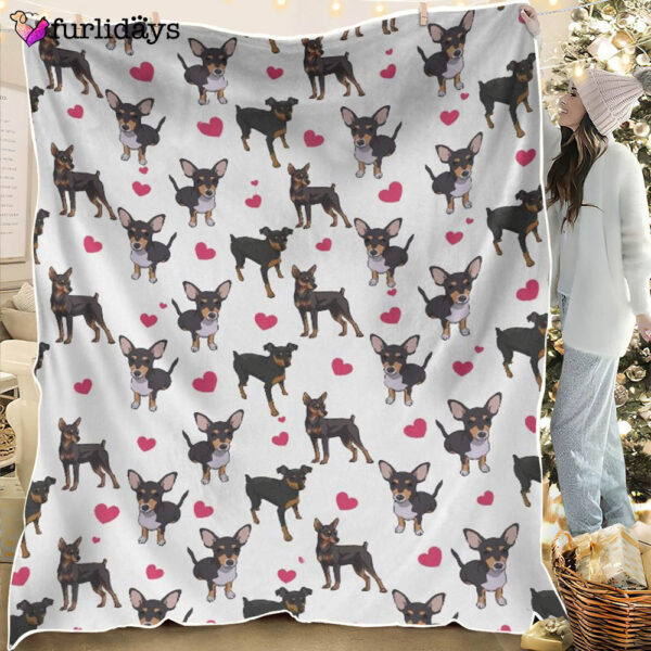 Dog Blanket – Dog Face Blanket – Dog Throw Blanket – Miniature Pinscher Heart Blanket – Furlidays