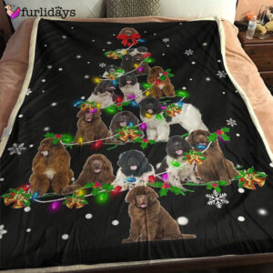 Dog Blanket Dog Face Blanket Dog Throw Blanket Newfoundland Christmas Tree Blanket Furlidays 1