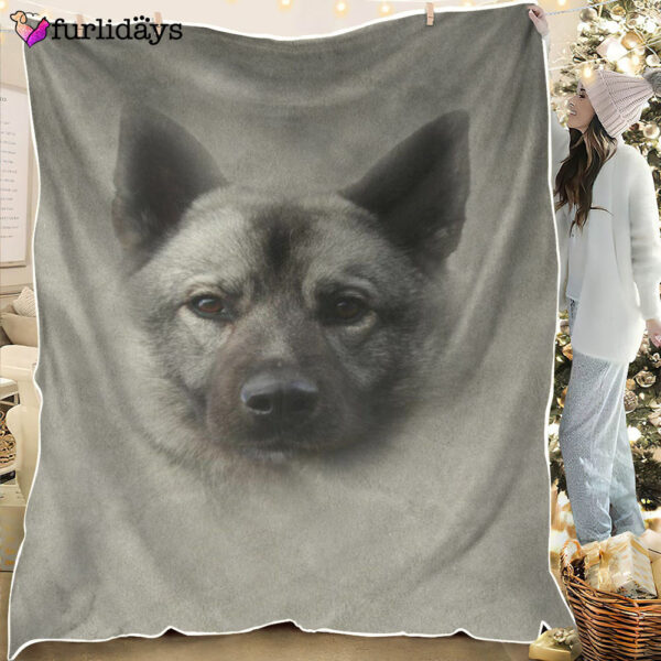 Dog Blanket – Dog Face Blanket – Dog Throw Blanket – Norwegian Elkhound Face Hair Blanket – Furlidays