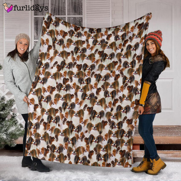 Dog Blanket – Dog Face Blanket – Dog Throw Blanket – Papillon 1 Full Face Blanket – Furlidays