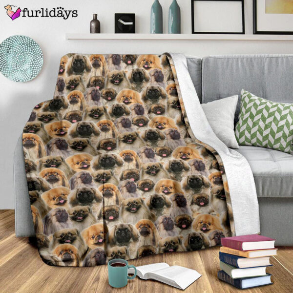 Dog Blanket – Dog Face Blanket – Dog Throw Blanket – Pekingese Full Face Blanket – Furlidays