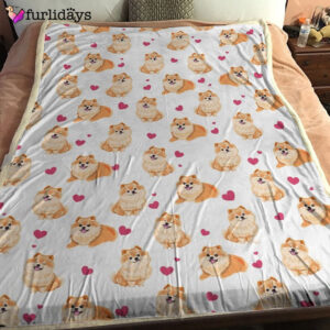 Dog Blanket Dog Face Blanket Dog Throw Blanket Pomeranian Heart Blanket Furlidays 1