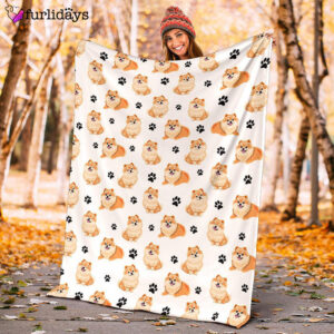 Dog Blanket Dog Face Blanket Dog Throw Blanket Pomeranian Paw Blanket Furlidays 10