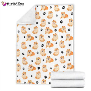 Dog Blanket Dog Face Blanket Dog Throw Blanket Pomeranian Paw Blanket Furlidays 4