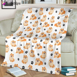 Dog Blanket Dog Face Blanket Dog Throw Blanket Pomeranian Paw Blanket Furlidays 8