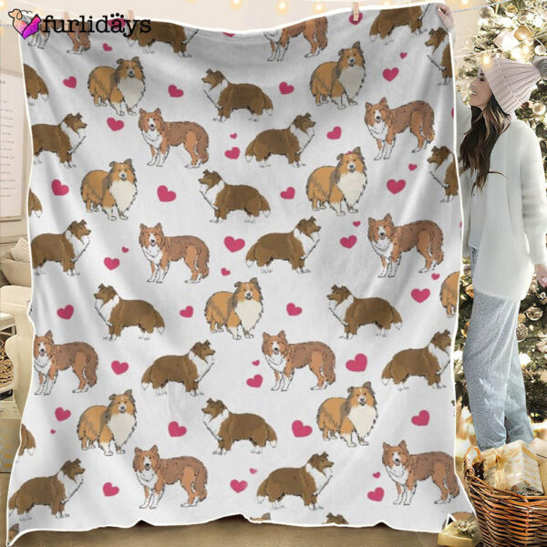 Dog Blanket – Dog Face Blanket – Dog Throw Blanket – Rough Collie Heart Blanket – Furlidays