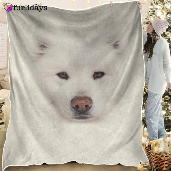 Dog Blanket – Dog Face Blanket – Dog Throw Blanket – Samoyed Face Hair Blanket – Furlidays