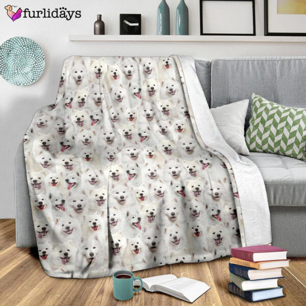 Dog Blanket – Dog Face Blanket – Dog Throw Blanket – Samoyed Full Face Blanket – Furlidays