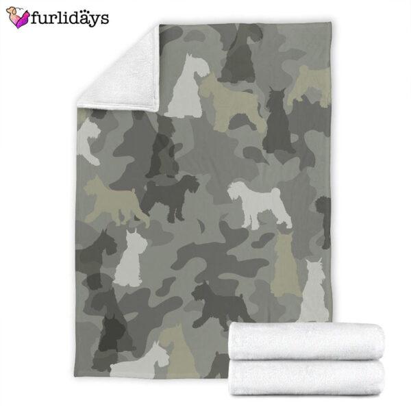 Dog Blanket – Dog Face Blanket – Dog Throw Blanket – Schnauzer Camo Blanket – Furlidays