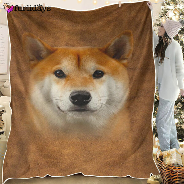 Dog Blanket – Dog Face Blanket – Dog Throw Blanket – Shiba Inu Face Hair Blanket – Furlidays