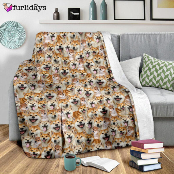 Dog Blanket – Dog Face Blanket – Dog Throw Blanket – Shiba Inu Full Face Blanket – Furlidays
