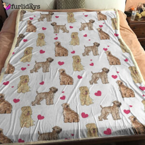 Dog Blanket Dog Face Blanket Dog Throw Blanket Soft Coated Wheaten Terrier Heart Blanket Furlidays 1