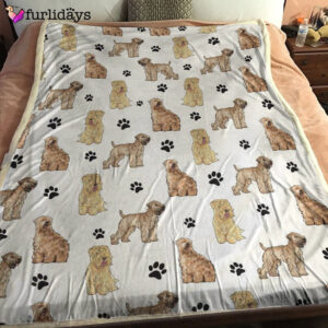 Dog Blanket Dog Face Blanket Dog Throw Blanket Soft Coated Wheaten Terrier Paw Blanket Furlidays 1