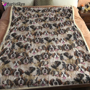 Dog Blanket Dog Face Blanket Dog Throw Blanket St Bernard Full Face Blanket Furlidays 1