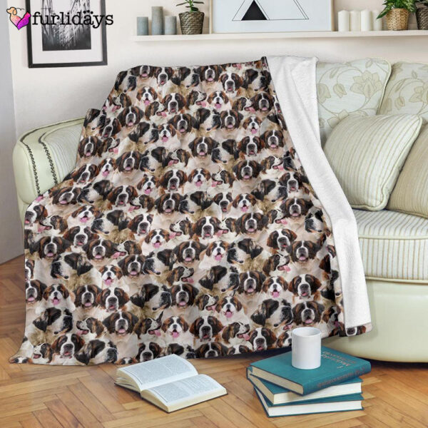 Dog Blanket – Dog Face Blanket – Dog Throw Blanket – St Bernard Full Face Blanket – Furlidays