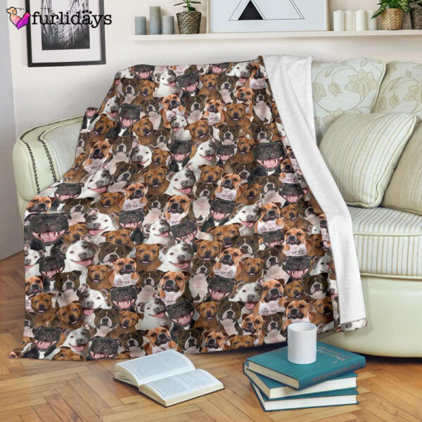 Dog Blanket – Dog Face Blanket – Dog Throw Blanket – Staffordshire Bull Terrier Full Face Blanket – Furlidays