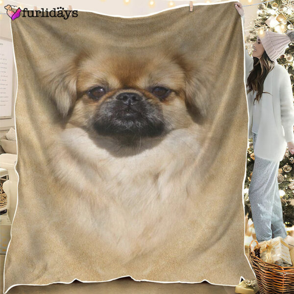 Dog Blanket – Dog Face Blanket – Dog Throw Blanket – Tibetan Spaniel Face Hair Blanket – Furlidays