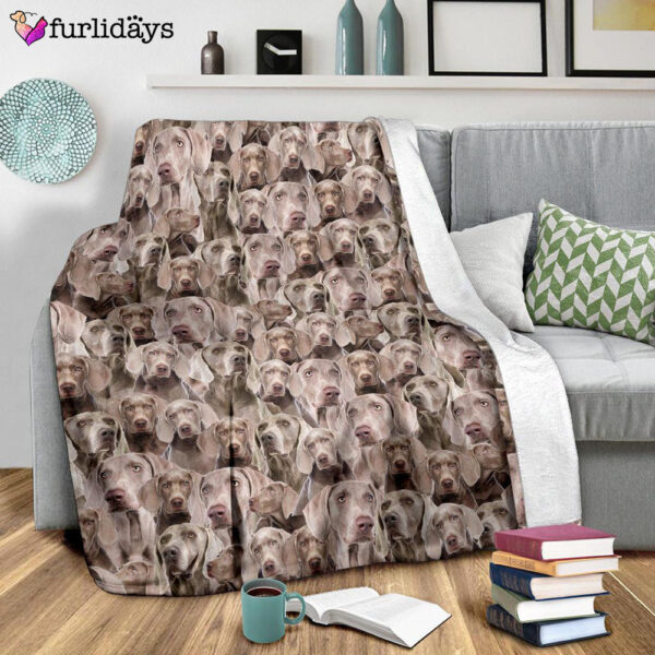 Dog Blanket – Dog Face Blanket – Dog Throw Blanket – Weimaraner Full Face Blanket – Furlidays