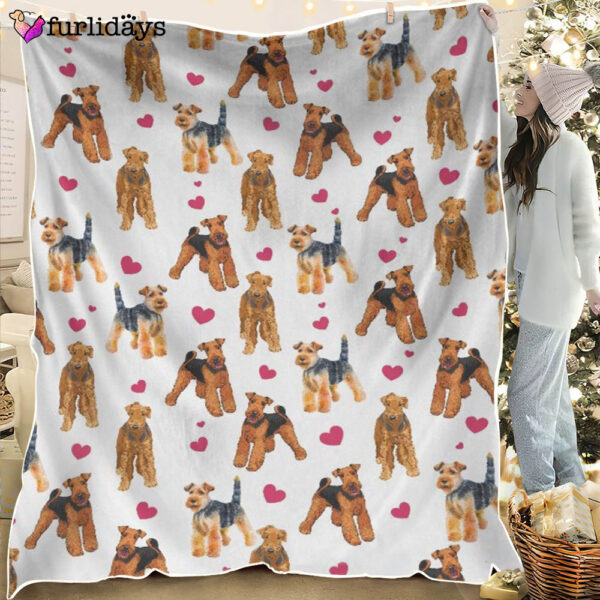 Dog Blanket – Dog Face Blanket – Dog Throw Blanket – Welsh Terrier Heart Blanket – Furlidays