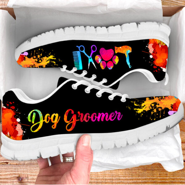 Dog Groomer Shoes Love Art Color Sneaker Walking Shoes – Best Shoes For Dog Lover – Best Gift For Dog Mom