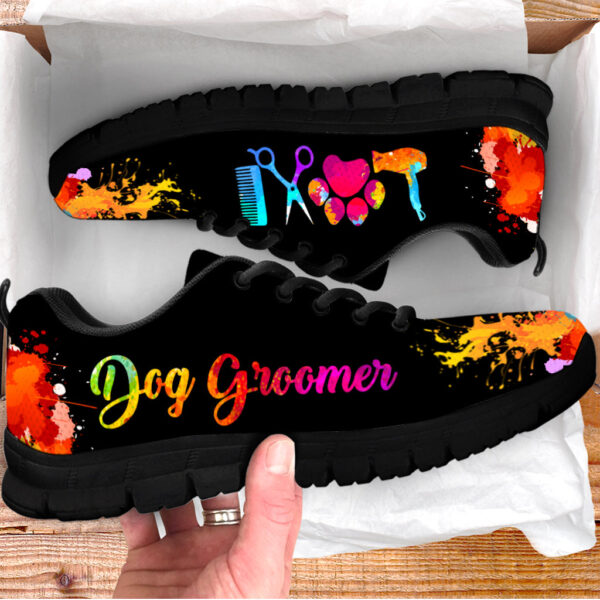 Dog Groomer Shoes Love Art Color Sneaker Walking Shoes – Best Shoes For Dog Lover – Best Gift For Dog Mom