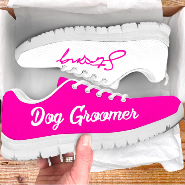 Dog Groomer Shoes Strong Pink White Sneaker Walking Shoes – Best Shoes For Dog Lover – Best Gift For Dog Mom