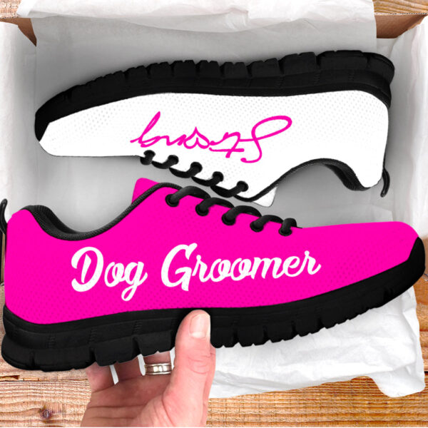 Dog Groomer Shoes Strong Pink White Sneaker Walking Shoes – Best Shoes For Dog Lover – Best Gift For Dog Mom