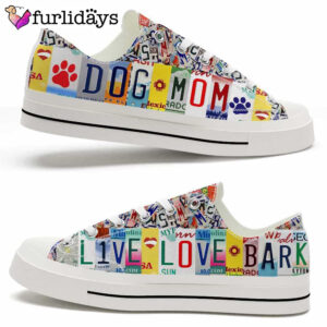 Dog Live Love Bark License Plate Low Top Shoes 1