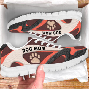 Dog Mom Shoes Leather Brown Sneaker…