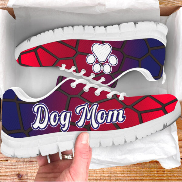 Dog Mom Shoes Line Art Red Blue Sneaker Walking Shoes – Best Shoes For Dog Lover – Best Gift For Dog Mom