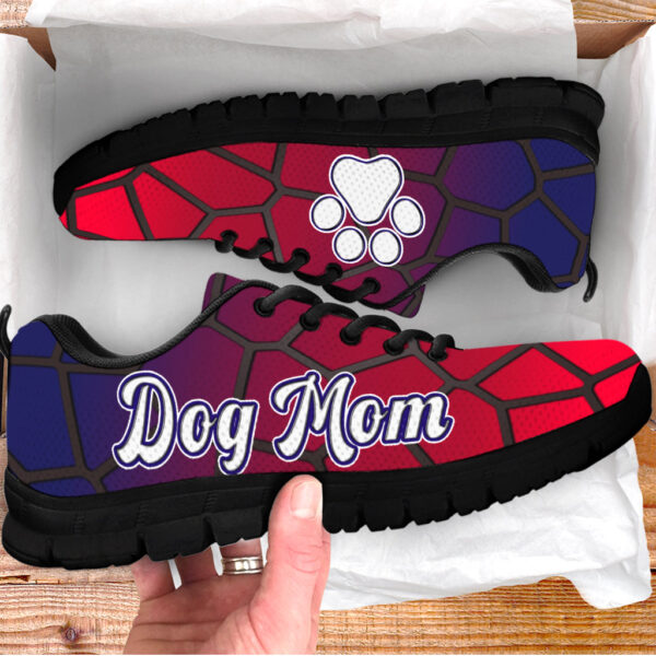 Dog Mom Shoes Line Art Red Blue Sneaker Walking Shoes – Best Shoes For Dog Lover – Best Gift For Dog Mom