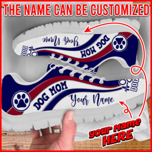 Dog Mom Shoes Symbol Stripes Pattern Sneaker Walking Shoes Personalized Custom Best Shoes For Dog Lover 1