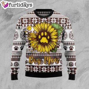 Dog Mom Sunflower Ugly Christmas Sweater…