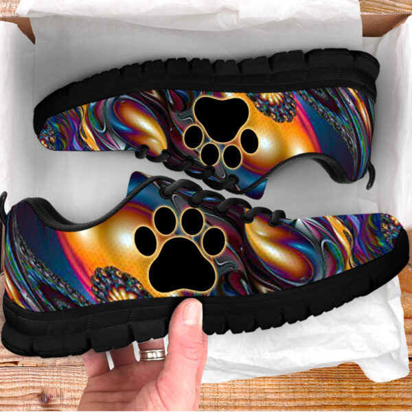 Dog Paw Icon Print Shoes Colorful Sneaker Walking Shoes – Best Shoes For Dog Lover – Best Gift For Dog Mom