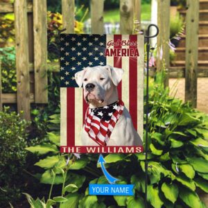 Dogo Argentino God Bless America Personalized Flag Custom Dog Garden Flags Dog Flags Outdoor 2