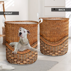 Dogo Argentino Rattan Texture Laundry Basket…