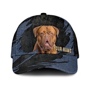 Dogue De Bordeaux Jean Background Custom Name Cap Classic Baseball Cap All Over Print Gift For Dog Lovers 1 bcdu0x